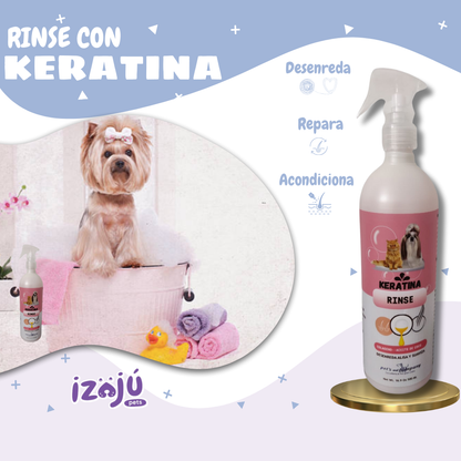 Kit de Baño para Mascotas 500 ml - Shampoo Keratina y Perfume